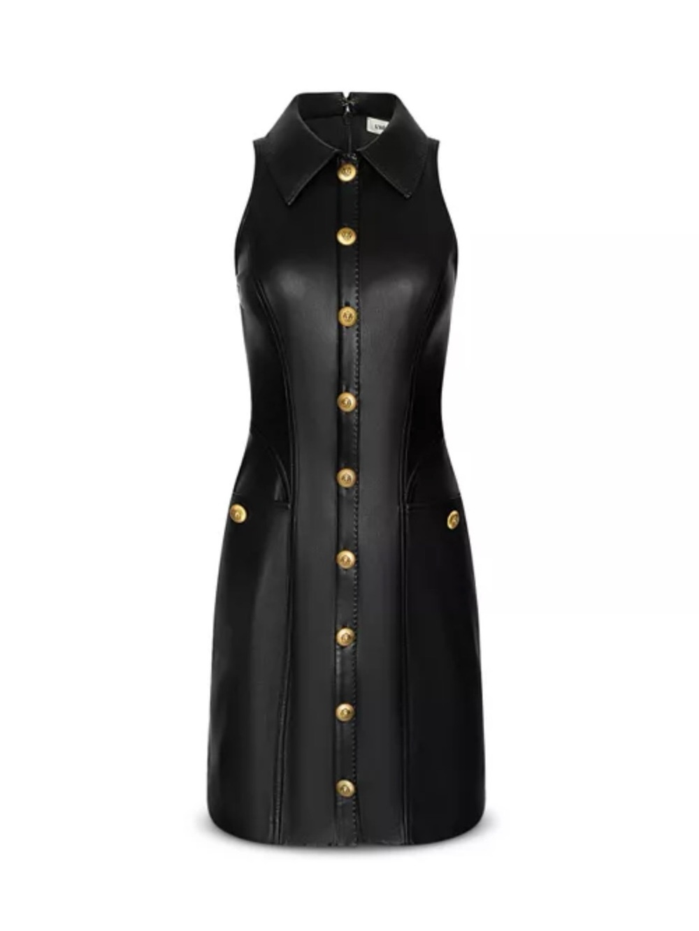 L'AGENCE
Apolline Collar Racer Faux Leather Dress